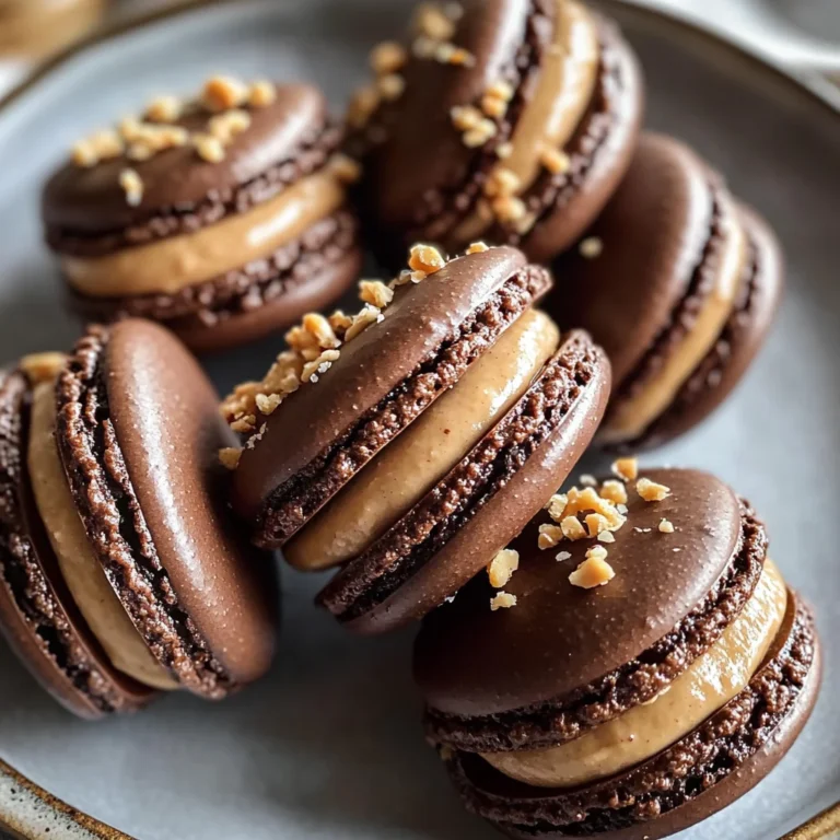 Chocolate Peanut Butter Macarons