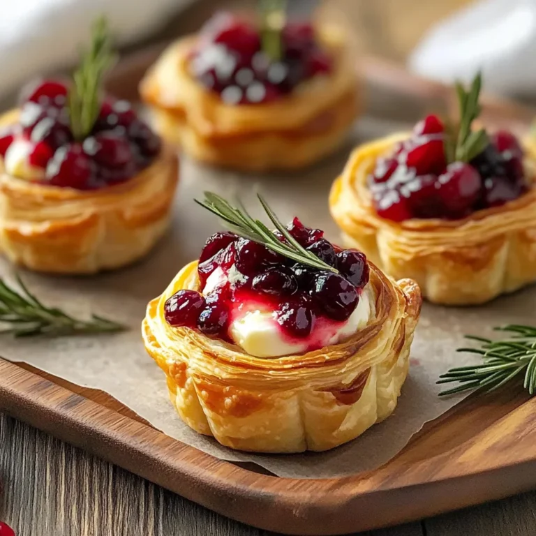 Cranberry Brie Bites with Puff Pastry