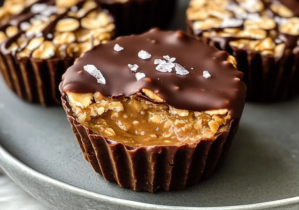 Easy No Bake Peanut Butter Oat Cups