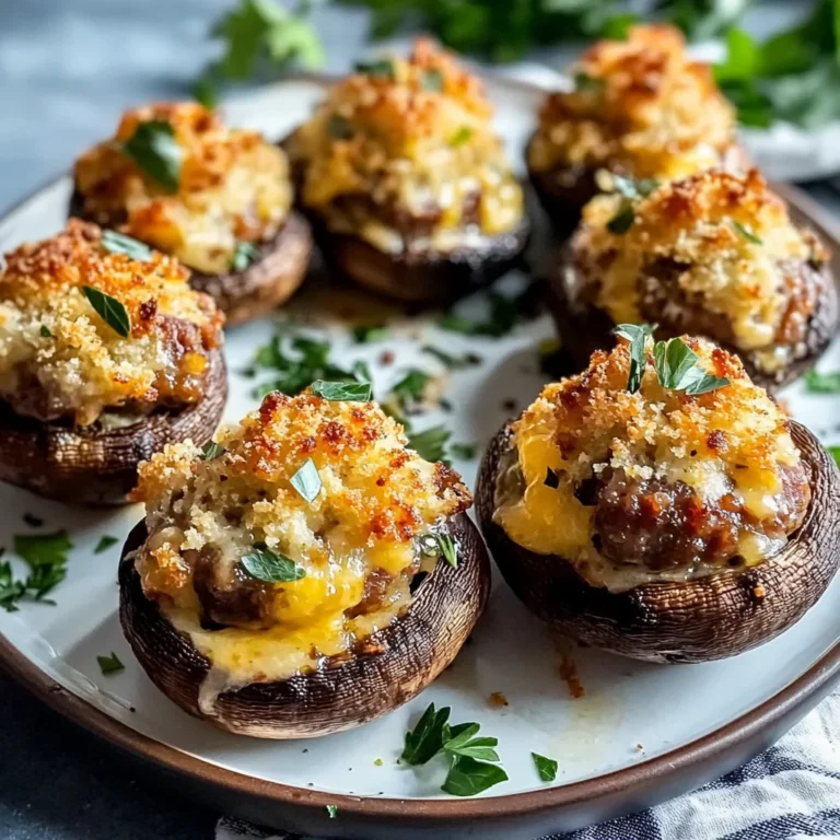 Mini Sausage Stuffed Mushrooms