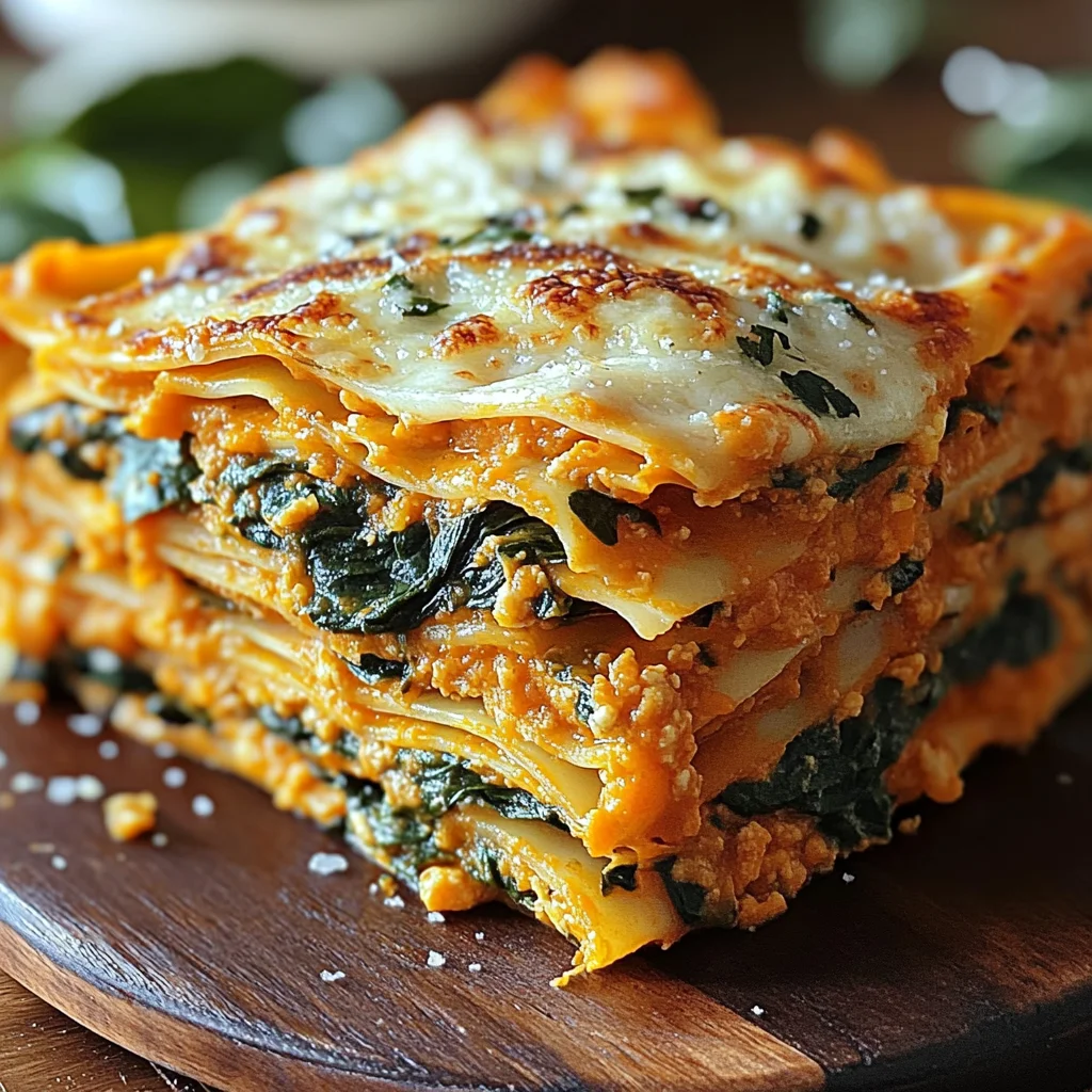 Savory Pumpkin & Spinach Lasagna